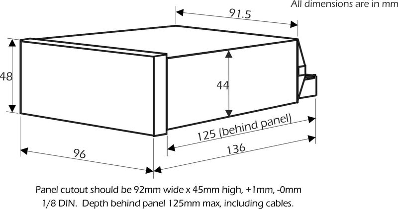 pmd-serial rs232 and rs485 input display dimensions